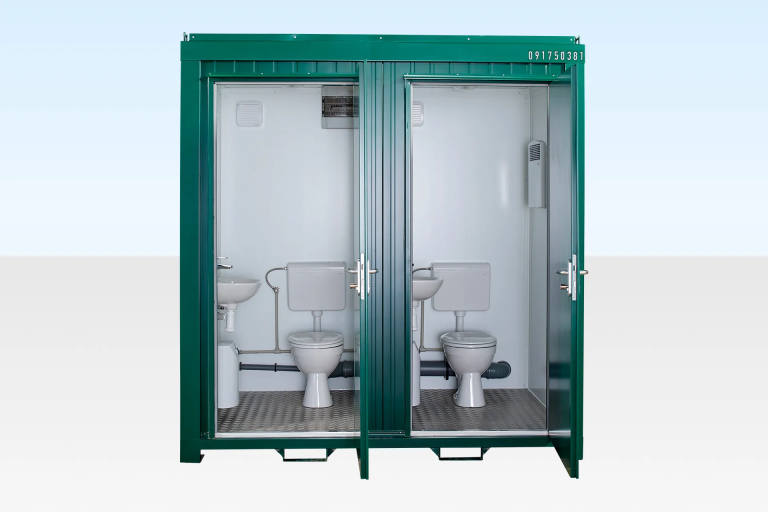 1+1 Double Mains Toilet 8ft x 5ft (Green) for Sale