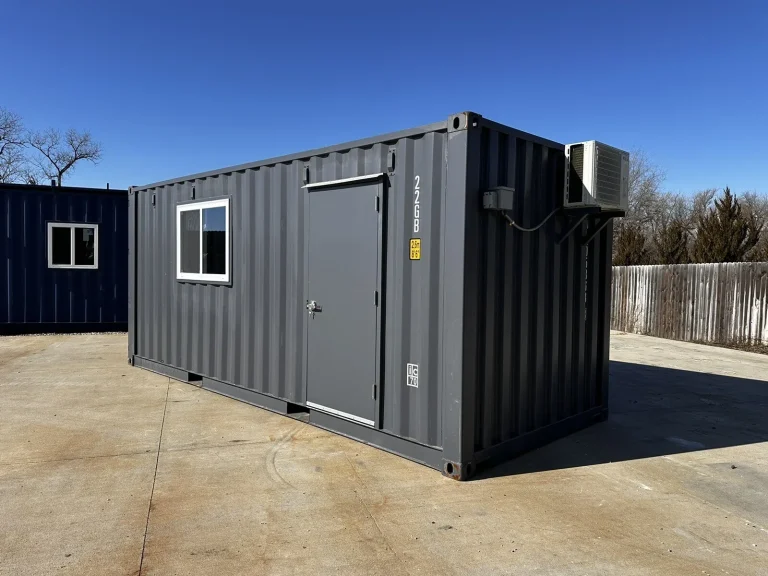 20ft Slate Gray Shiplap Container Office with Mini Split for Sale